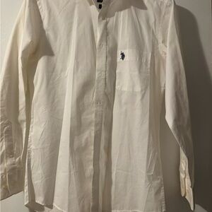 U.S. Polo Assn. Cream Long Sleeve Dress Shirt